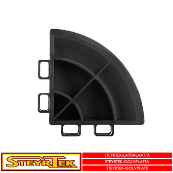 "Floortile corner, midnight black 4 pcs